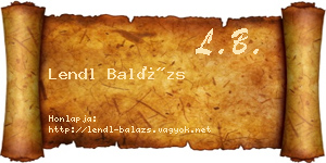 Lendl Balázs névjegykártya
